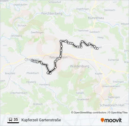 35 Bus Line Map