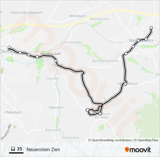 35 Bus Line Map