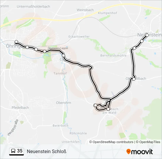 35 Bus Line Map