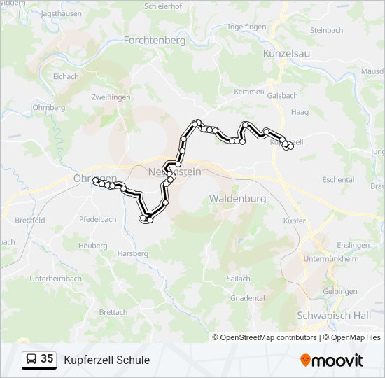 Автобус 35: карта маршрута