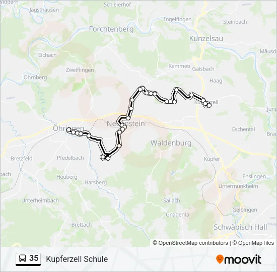 35 Bus Line Map