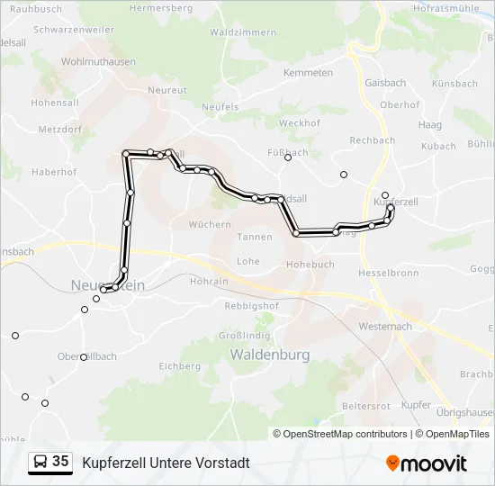 35 Bus Line Map