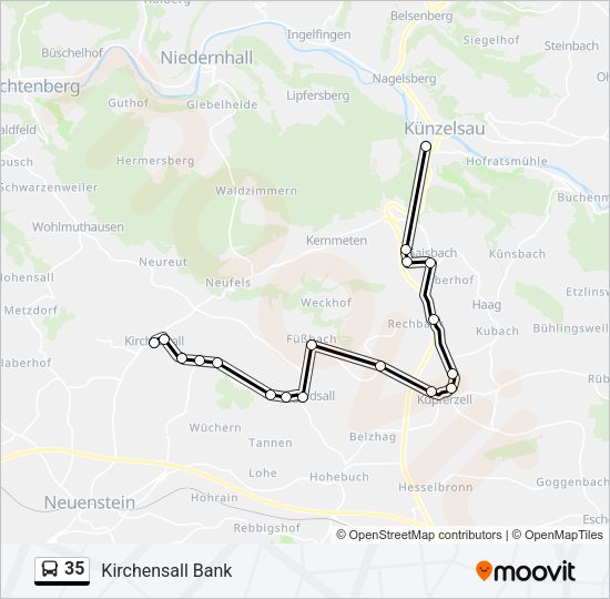 Автобус 35: карта маршрута
