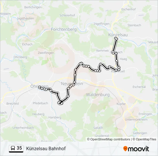 35 Bus Line Map
