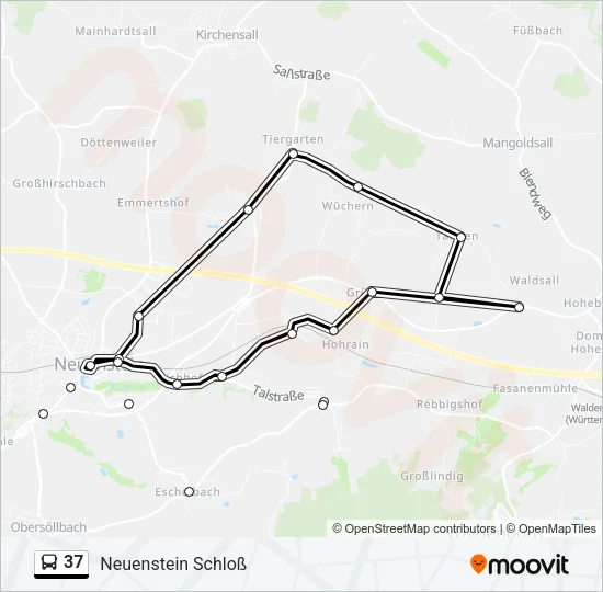 37 Bus Line Map