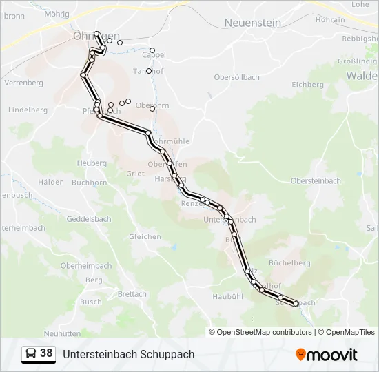 38 Bus Line Map