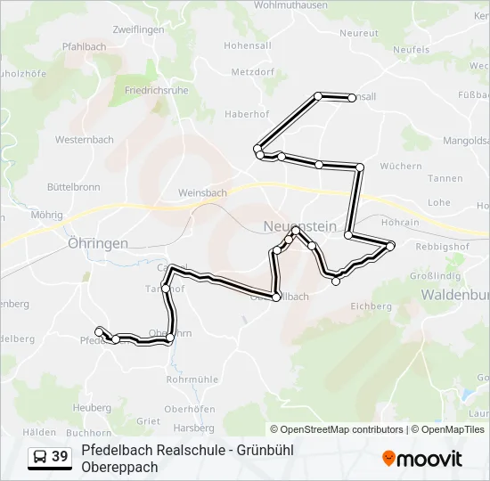 39 Bus Line Map