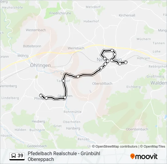 39 Bus Line Map