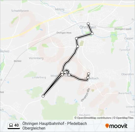 40 Bus Line Map