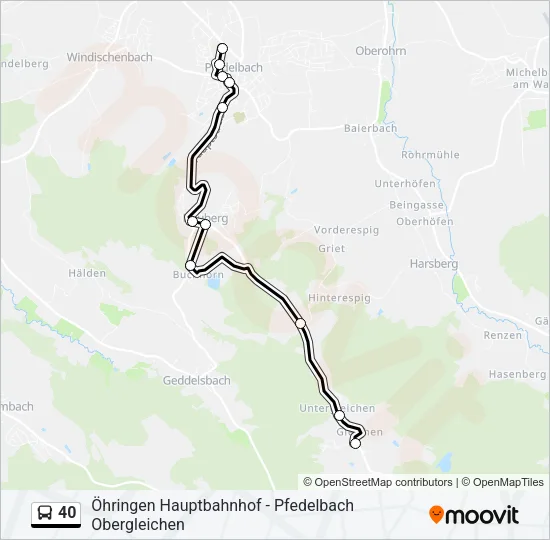 40 Bus Line Map
