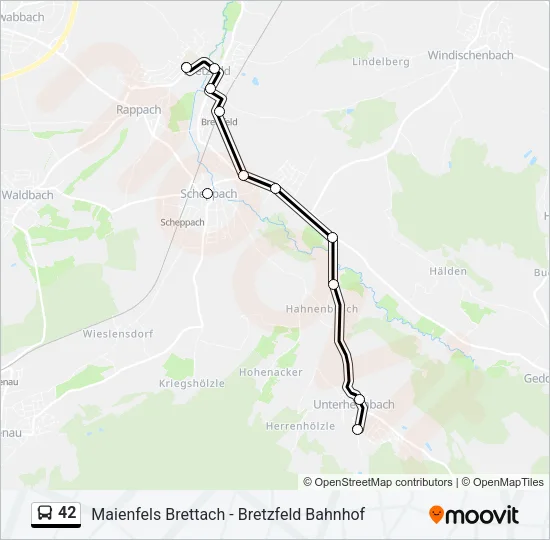 42 Bus Line Map