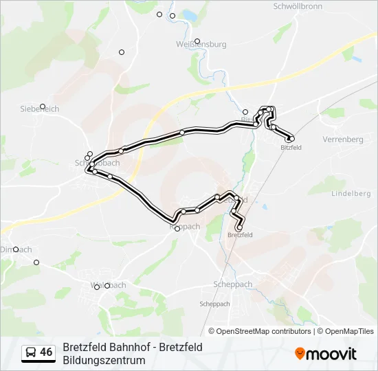 46 Bus Line Map