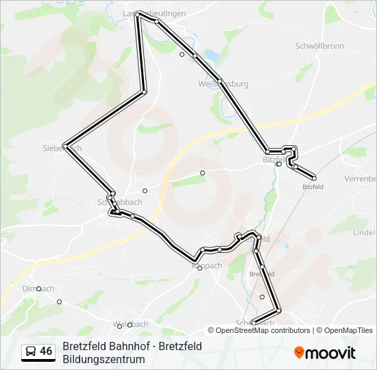 46 Bus Line Map