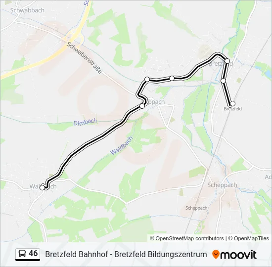 46 Bus Line Map
