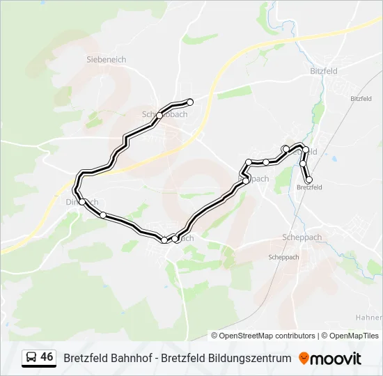 46 Bus Line Map