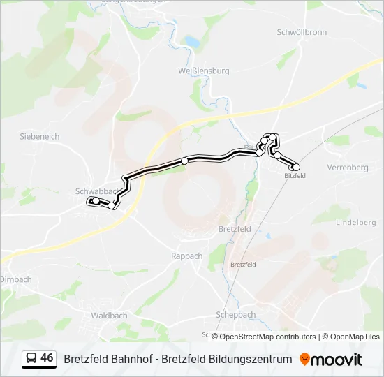 46 Bus Line Map