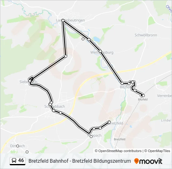 46 Bus Line Map