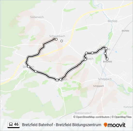46 Bus Line Map