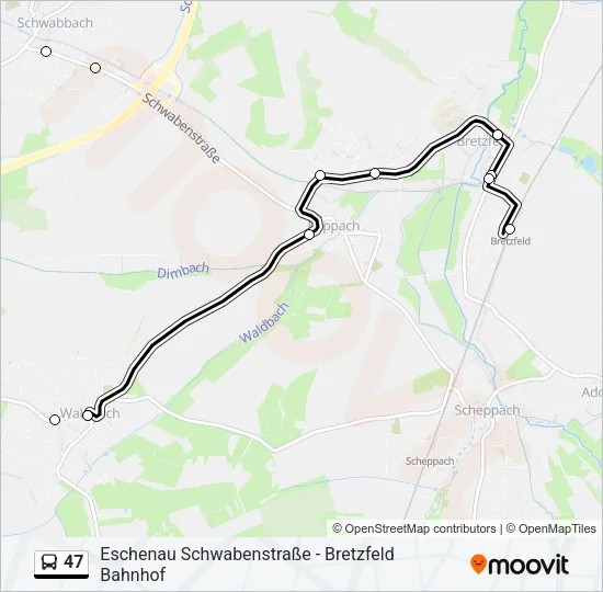 47 Bus Line Map
