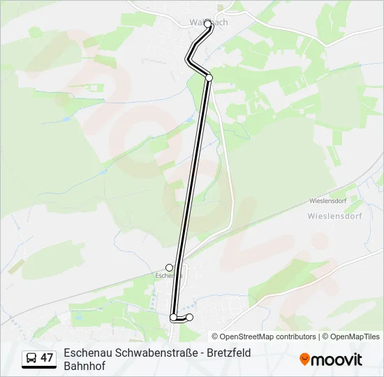 47 Bus Line Map