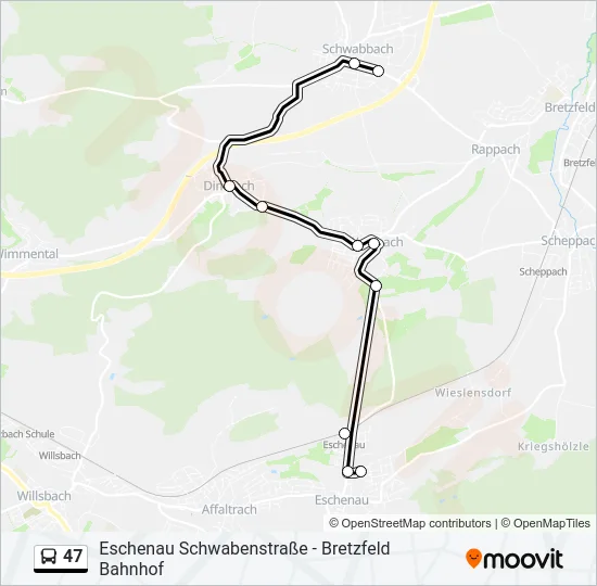 47 Bus Line Map