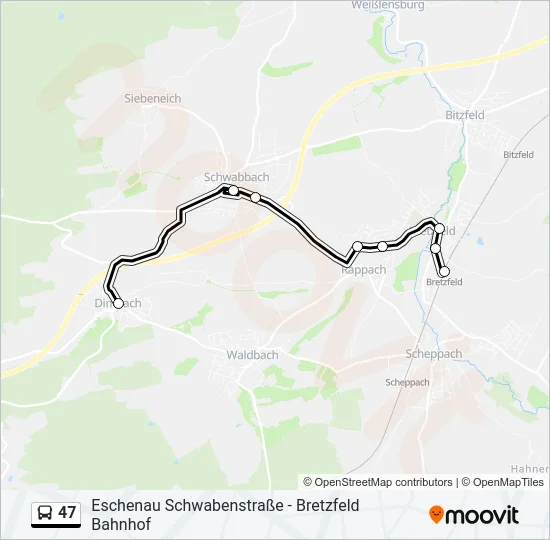 47 Bus Line Map