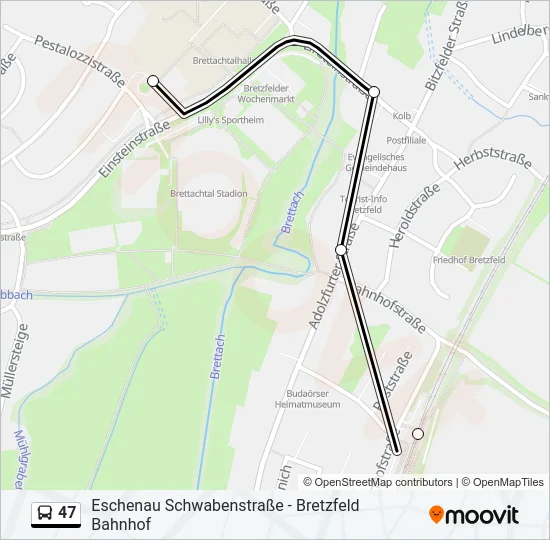 47 Bus Line Map