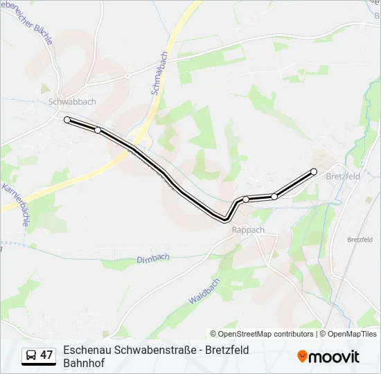 47 Bus Line Map