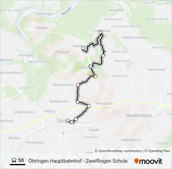 50 Bus Line Map