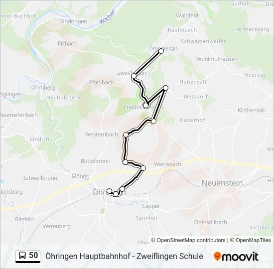 50 Bus Line Map