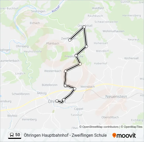 50 Bus Line Map
