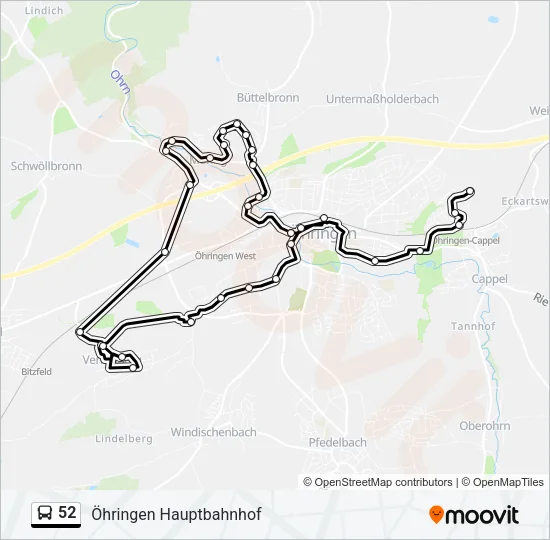 52 Bus Line Map