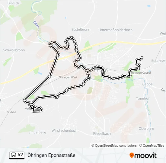 52 Bus Line Map