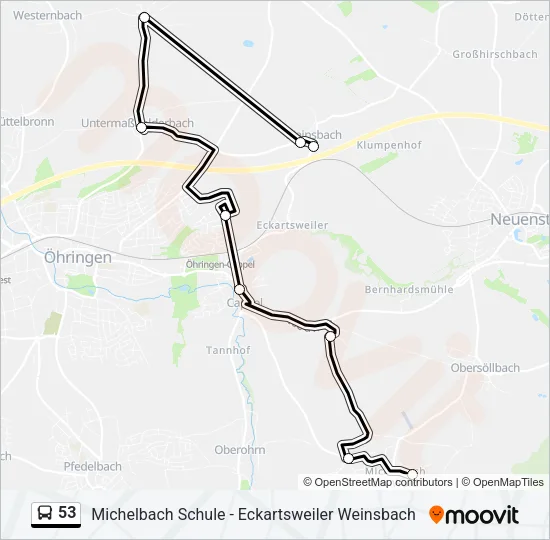53 Bus Line Map