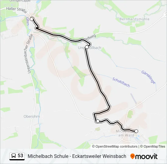53 Bus Line Map