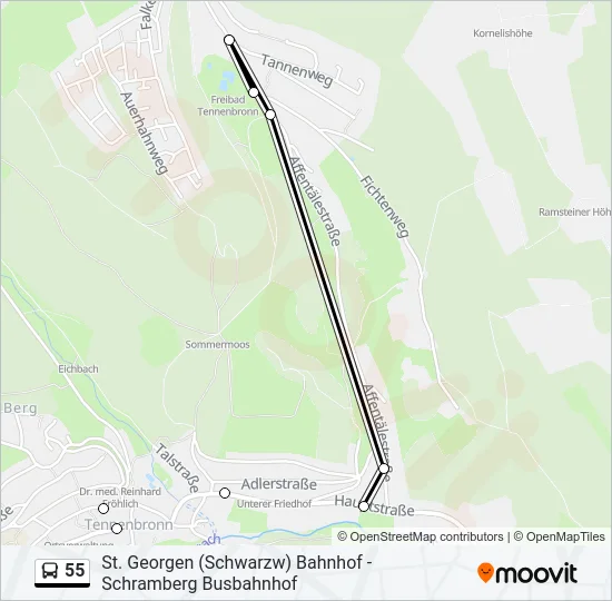 55 Bus Line Map