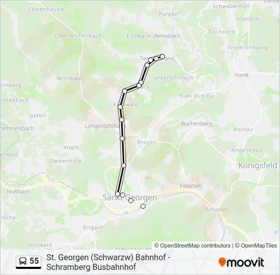 55 Bus Line Map