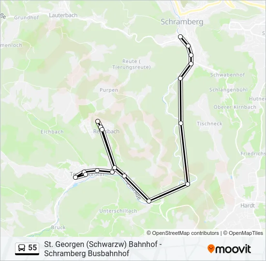 55 Bus Line Map