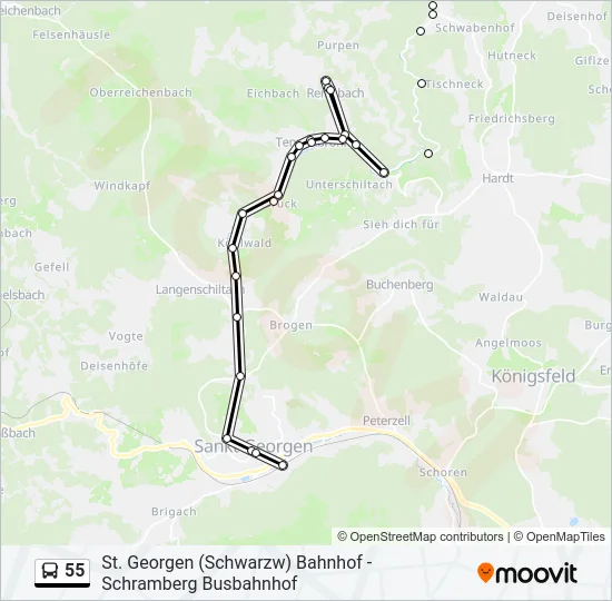 55 Bus Line Map