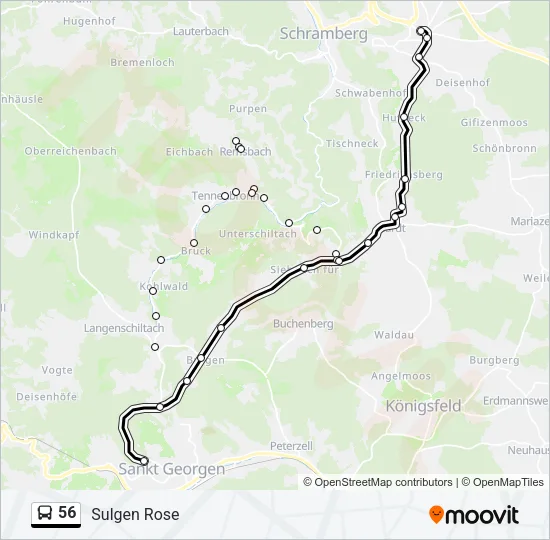 56 Bus Line Map