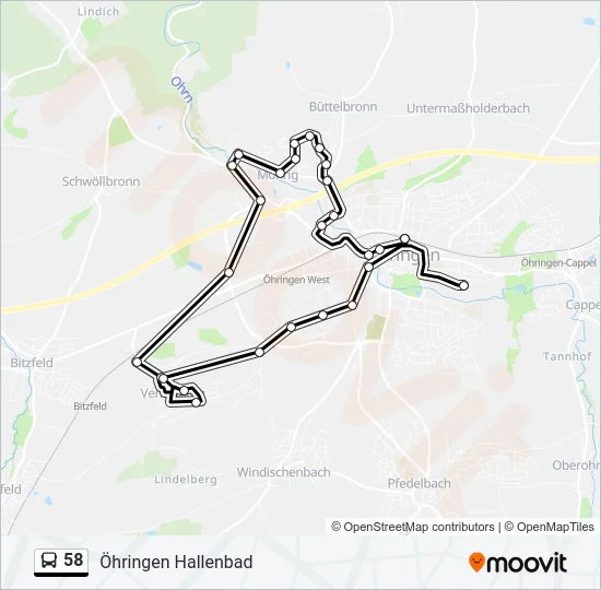 58 Bus Line Map