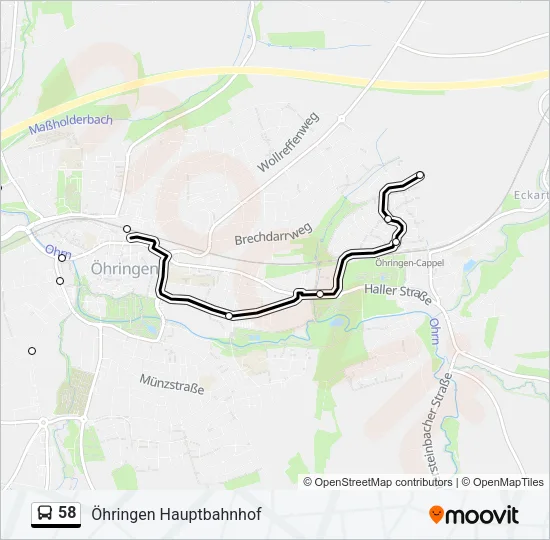 58 Bus Line Map