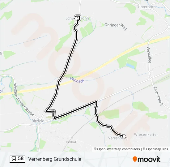 58 Bus Line Map