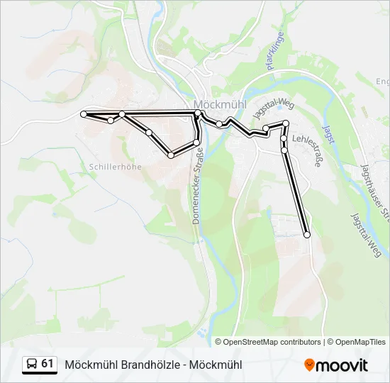 61 Bus Line Map