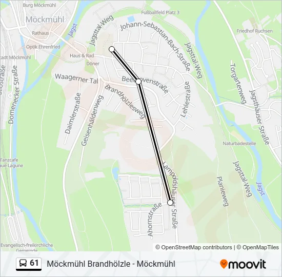 61 Bus Line Map