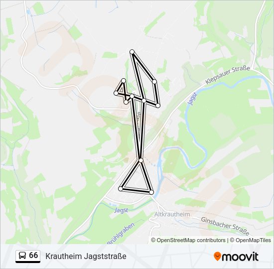 Автобус 66: карта маршрута