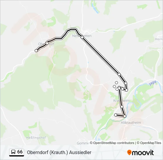 66 Bus Line Map
