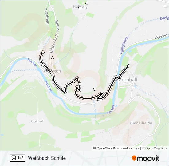 67 Bus Line Map