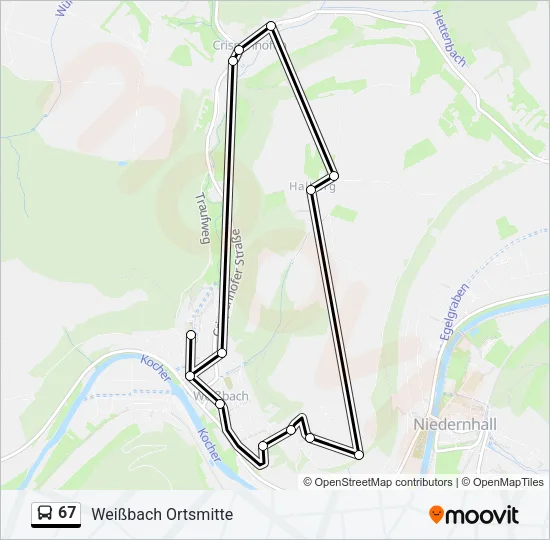 67 Bus Line Map