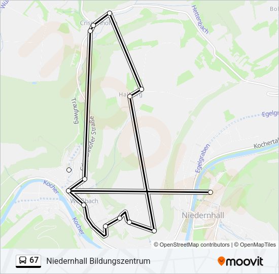 67 Bus Line Map